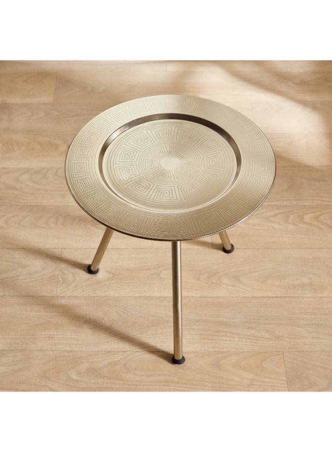 Home Box Isaba Marlina Decorative Tray Table - Gold Finish - Image 3